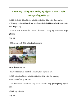 Hoạt động trải nghiệm 8: Tuyên truyền phòng chống thiên tai | Cánh diều