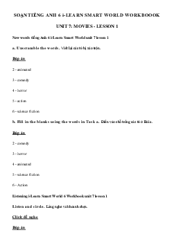 Sách bài tập tiếng Anh lớp 6 Unit 7 Lesson 1 - Smart World