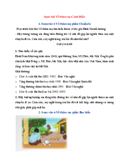 Soạn bài Về thăm mẹ | Ngữ Văn 6 Cánh Diều tập 1