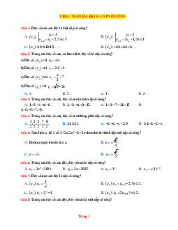 Trắc nghiệm bài 6 Cấp số cộng mức thông hiểu