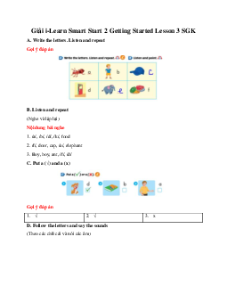 Giải SGK  I-learn Smart Start 2 Unit Getting Started Lesson 3