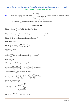 Chuyên đề giới hạn của dãy số bồi dưỡng học sinh giỏi toán 11 (có lời giải)