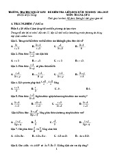 Đề giữa kỳ 2 Toán 8 năm 2024 – 2025 trường TH&THCS Quất Lưu – Vĩnh Phúc có đáp án