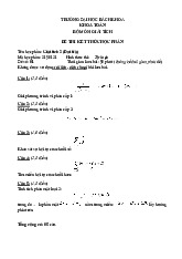 Đề cương môn giải tích 2- Trường Đại học bách khoa - Đại học đà nẵng.