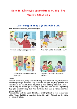 Soạn bài Kể chuyện Bạn mới trang 14, 15 | Tiếng Việt lớp 3 Cánh diều