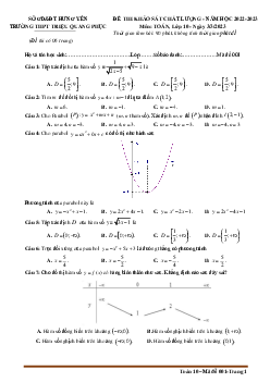 Đề khảo sát lần 3 Toán 10 năm 2022 – 2023 trường THPT Triệu Quang Phục – Hưng Yên