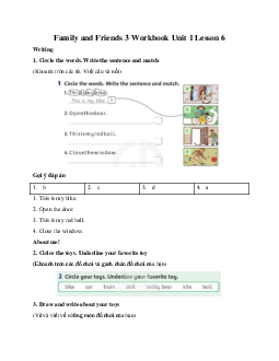 Family and Friends 3 Workbook Unit 1 Lesson 6