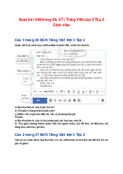 Soạn bài Viết trang 36, 37 | Tiếng Việt Lớp 3 Tập 2 Cánh diều