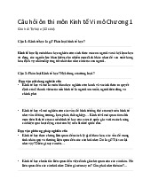 Câu hỏi ôn thi tự luận chương 1 | Môn kinh tế vĩ mô