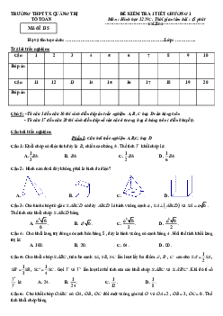 Đề kiểm tra 1 tiết chương 1 Hình học 12 NC năm 2018 – 2019 trường Thị Xã Quảng Trị