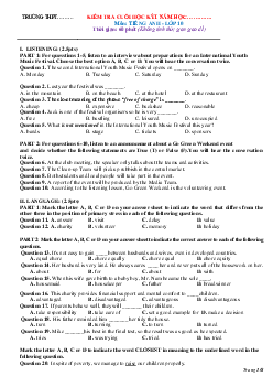 Bộ đề thi học kì 1 môn Tiếng Anh 10 năm 2023 - 2024 sách Gloval Success đề 1