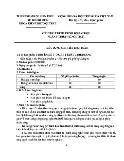 Đề cương ôn tập  "Chuyên đề 4 - Nghệ thuật chiếu sáng"