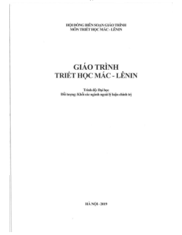 Giáo trình học phần triết học - Triết học Mác - Lênin | Trường Đại học CNTT Thành Phố Hồ Chí Minh