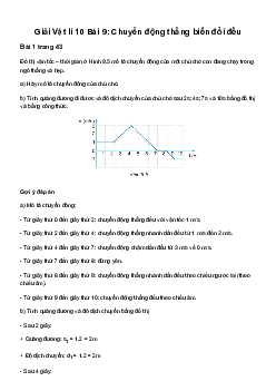 Giải Vật lí 10 Bài 9: Chuyển động thẳng biến đổi đều | Kết Nối Tri Thức