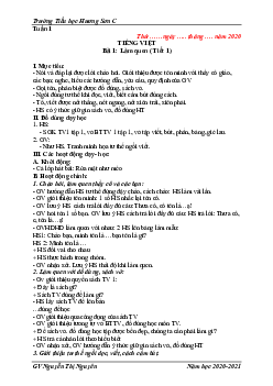 Giáo án Tiếng Việt 1 - Tuần 1 | sách Vì sự bình đẳng và dân chủ trong giáo dục