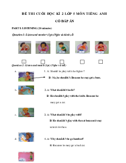 Đề thi học kỳ 2 môn Tiếng Anh lớp 5 trường Tiểu học Trung Thành có đáp án