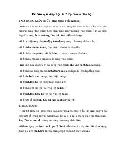 Đề cương ôn tập học kì 2 môn Tin học lớp 5