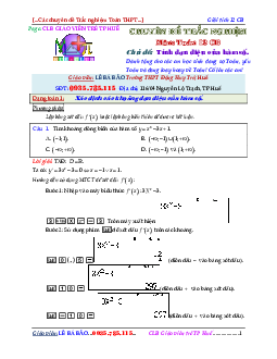 Bài tập tính đơn điệu của hàm số có lời giải chi tiết – Lê Bá Bảo Toán 12