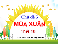 Giáo án điện tử Âm nhạc 1 Chủ đề 5 Chân trời sáng tạo : Mùa xuân