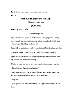 Bài tập cuối tuần Tiếng Việt lớp 3 Nâng cao Tuần 13 - Chân trời sáng tạo