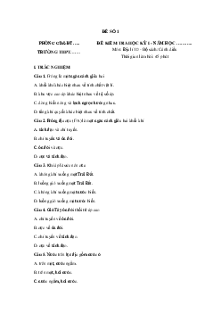 Bộ đề thi học kì 1 môn Địa lý 10 Cánh Diều năm học 2023 - 2024