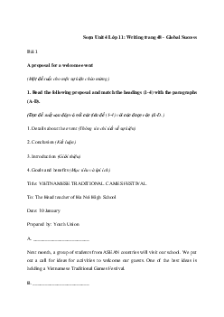 Giải Tiếng Anh 11 Unit 4: Writing