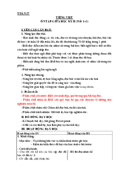 Ôn tập giữa học kỳ 2 - Tiết 1+2 | Giáo án Tiếng Việt 3 | Kết nối tri thức