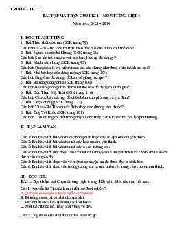 Đề cương ôn tập học kì 1 môn Tiếng Việt 4 sách Cánh diều