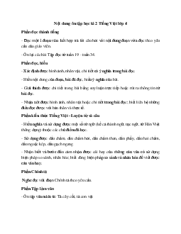 Đề cương ôn tập học kì 2 môn Tiếng Việt lớp 4 năm 2018 - 2019