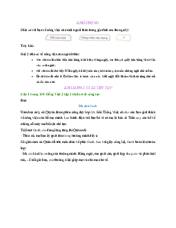 Giải SGK môn Tiếng Việt lớp 2 - Bài 1: Mẹ của Oanh | Chân trời sáng tạo