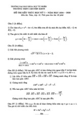 Đề thi học kỳ 1 Toán 10 năm 2024 – 2025 trường THPT chuyên KHTN – Hà Nội