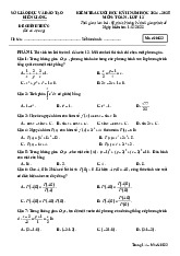 Đề cuối học kỳ 2 Toán 12 năm 2024 – 2025 sở GD&ĐT Kiên Giang