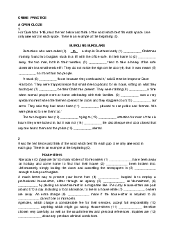 Open cloze - Crimes - with key