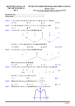 Đề Ôn Thi TN THPT 2021 Toán Chuẩn Cấu Trúc Đề Minh Họa Có Lời Giải Chi Tiết Và Đáp Án (Đề 11)