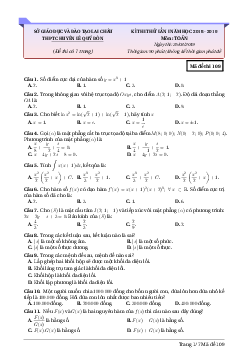 Đề thi thử Toán lần 1 năm 2018 – 2019 trường chuyên Lê Quý Đôn – Lai Châu