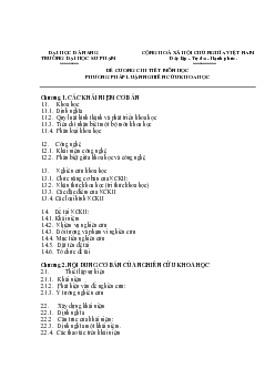 Đề cương chi tiết môn Phương pháp luận nghiên cứu khoa học | Trường Đại học Sư phạm Đà Nẵng