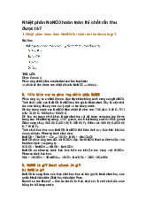 Nhiệt phân NaNO3 hoàn toàn thì chất rắn thu được là?