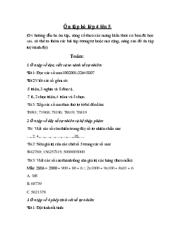 Bài tập ôn hè lớp 4 lên lớp 5 (toán)
