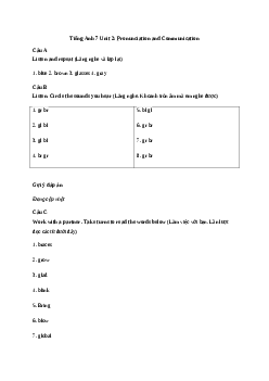 Giải Tiếng Anh 7 Unit 2: Pronunciation and Communication | Explore English