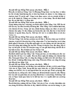 Tả một tiết học Tiếng Việt mà em yêu thích | Tập làm văn lớp 2 | Cánh diều