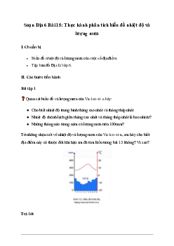 Giải Địa lí lớp 6 Bài 15: Thực hành phân tích biểu đồ nhiệt độ và lượng mưa - Chân Trời Sáng Tạo