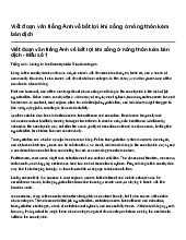 Viết đoạn văn tiếng Anh về bất lợi khi sống ở nông thôn kèm bản dịch