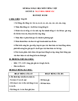 Chủ đề 19: Ngàn hoa kheo sắc | Bài 6 | Giáo án Tiếng Việt 1 bộ sách Chân trời sáng tạo