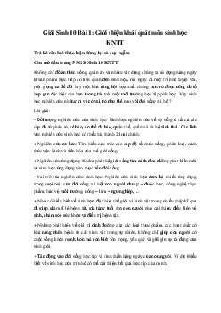 Giải Sinh 10 Bài 1: Giới thiệu khái quát môn Sinh học | Kết nối tri thức