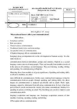 Bài thi giữa kỳ môn ngôn ngữ và văn hóa