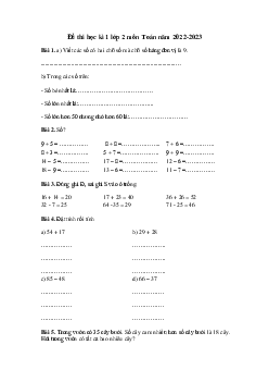 Đề thi học kì 1 lớp 2 môn Toán năm 2022-2023 - Đề 5 | Kết nối tri thức