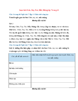 Soạn bài Chân, Tay, Tai, Mắt, Miệng trang 43 | Ngữ Văn 7 Chân Trời Sáng Tạo tập 1