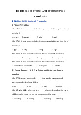 Đề thi học kỳ 1 môn Tiếng Anh lớp 8 năm học 2024 - 2025 | Bộ sách Friends Plus