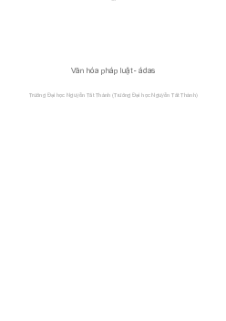 Lý thuyết Văn hóa pháp luật