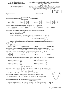 Đề kiểm tra KSCL Toán 10 năm 2018 – 2019 lần 4 trường Lương Tài 2 – Bắc Ninh